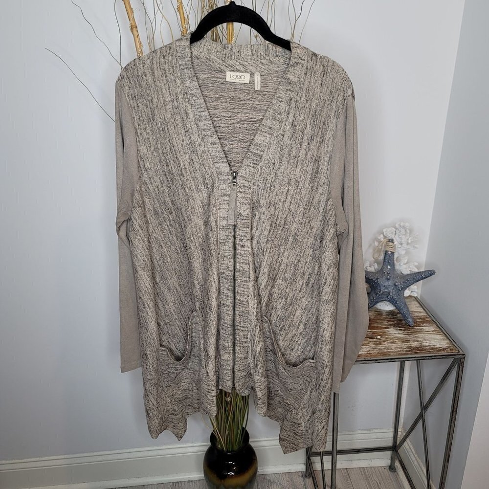LOGO By Lori Goldstein Cardigan Womens Medium